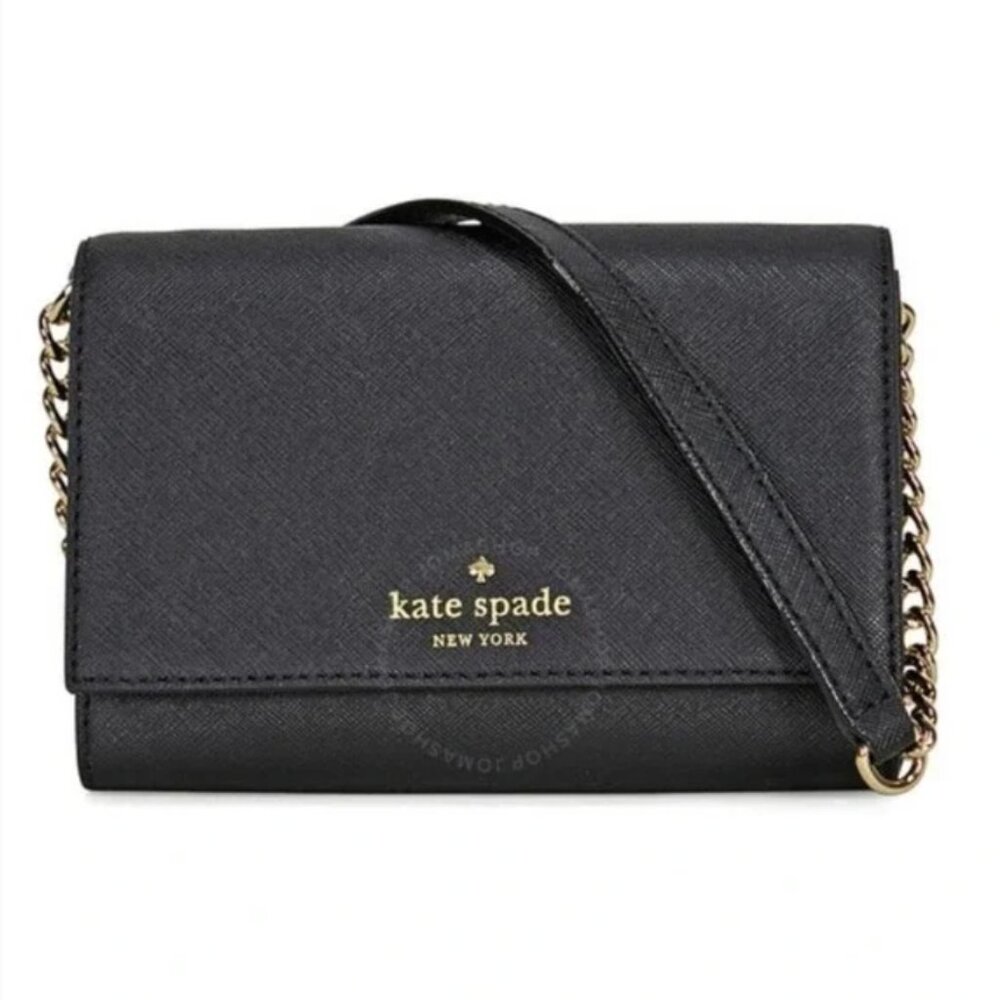 Kate Spade New York Cedar Street Cami crossbody bag in black Saffiano leather